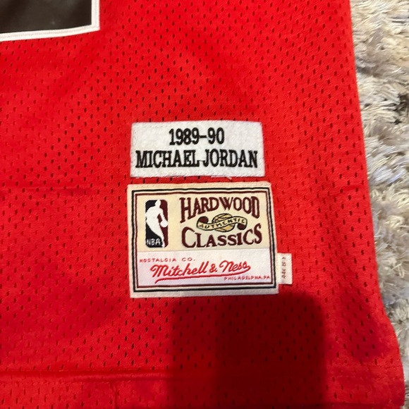 Men's Chicago Bulls Michael Jordan Mitchell & Ness Scarlet 1989-90 - Picture 2 of 4